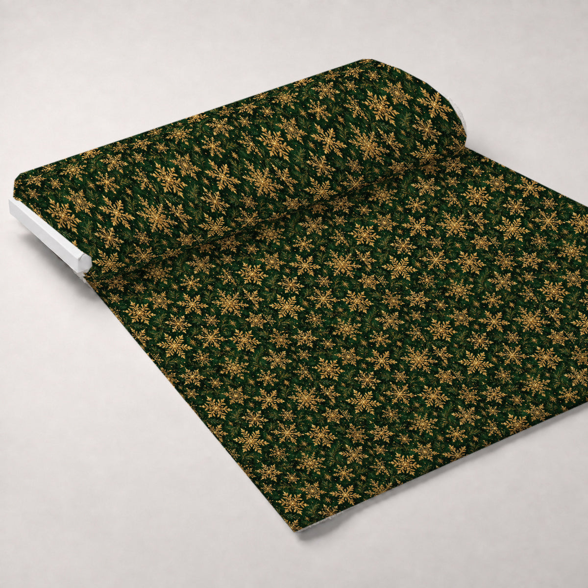 Gilded Evergreen Holiday Pattern 2 Minky Fabric — plush minky unrolled bolt preview (mv-minky-v1:bolt)