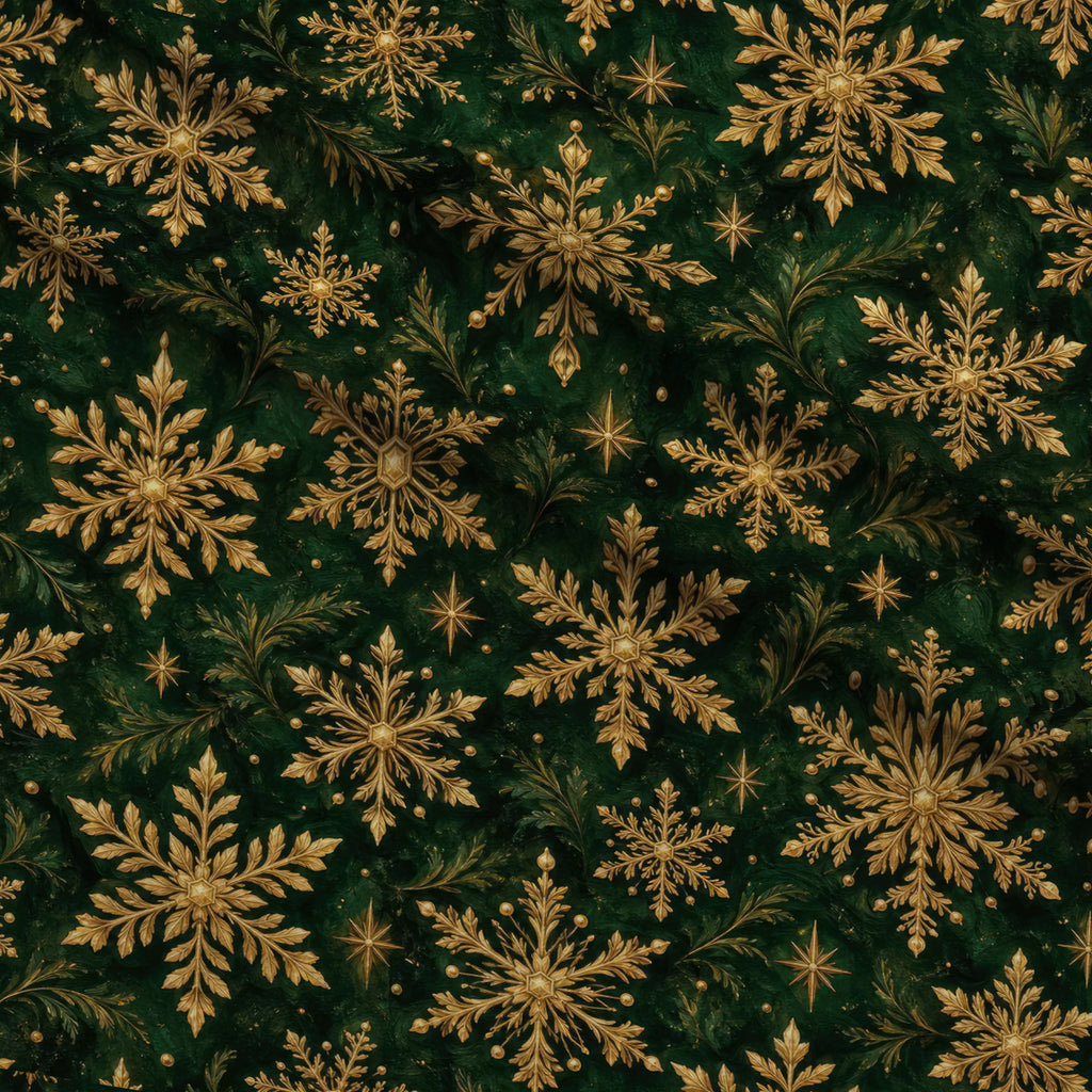 Gilded Evergreen Holiday Pattern 2 Minky Fabric — plush minky folded close-up preview (mv-minky-v1:lying)