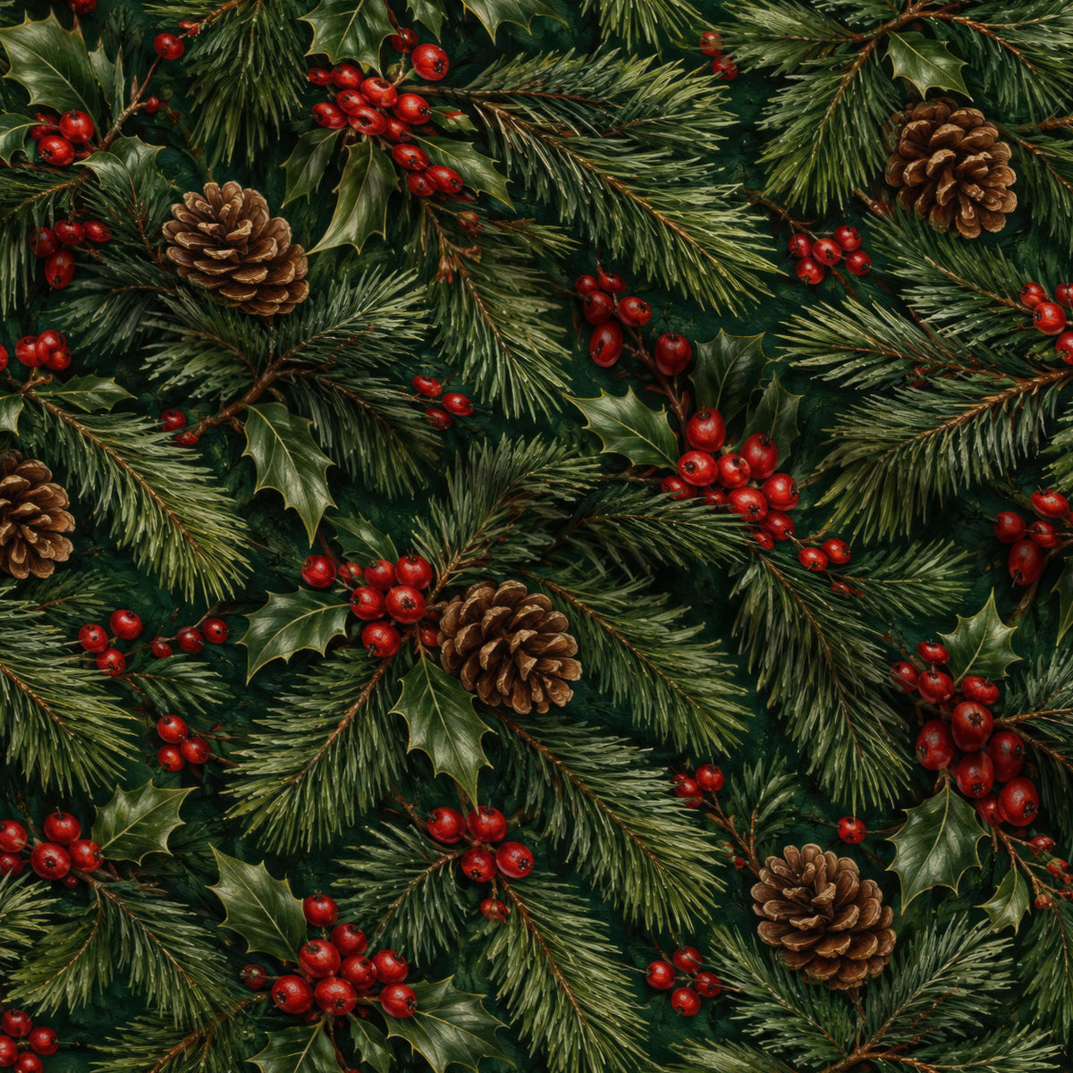 Gilded Evergreen Holiday Pattern 6 Minky Fabric — plush minky folded close-up preview (mv-minky-v1:lying)