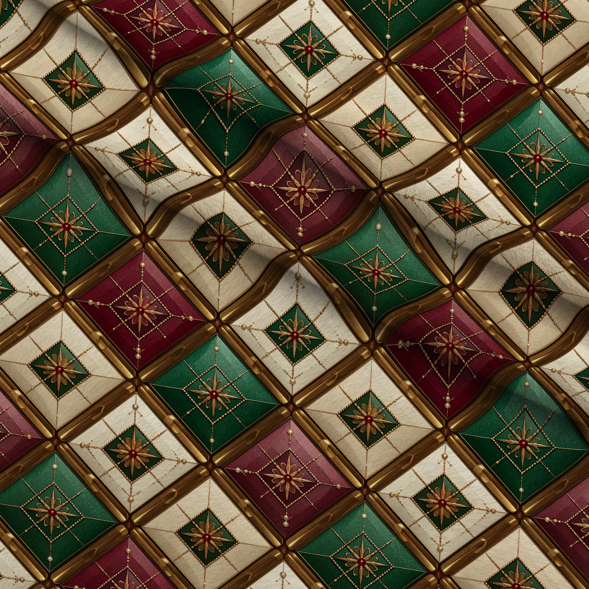 Gilded Evergreen Revelry Pattern 1 Minky Fabric — plush minky folded close-up preview (mv-minky-v1:lying)