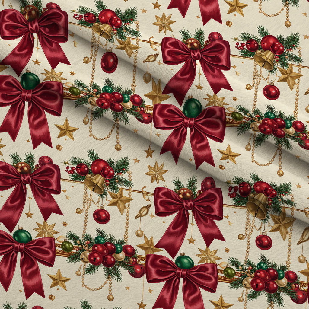 Gilded Evergreen Revelry Pattern 10 Minky Fabric — plush minky folded close-up preview (mv-minky-v1:lying)