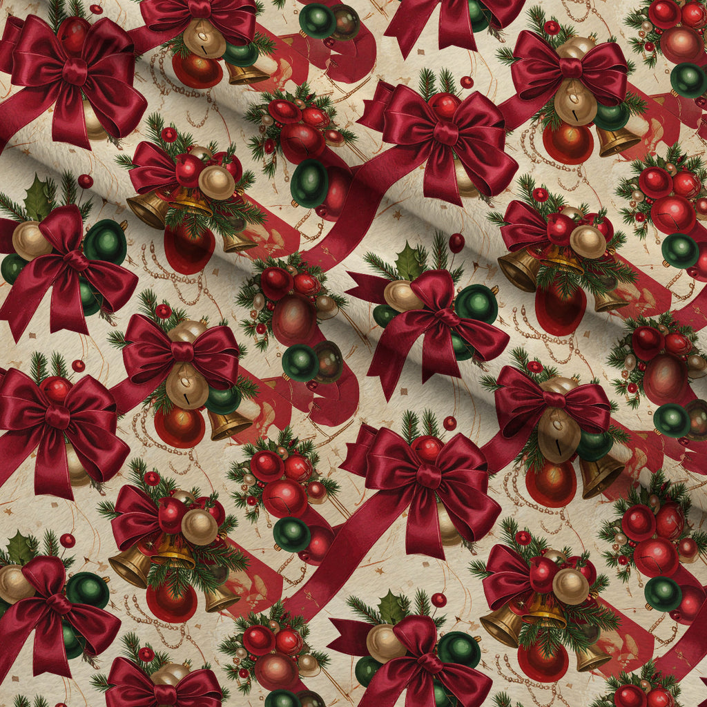 Gilded Evergreen Revelry Pattern 12 Minky Fabric — plush minky folded close-up preview (mv-minky-v1:lying)