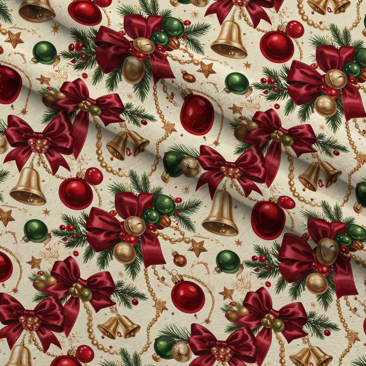 Gilded Evergreen Revelry Pattern 13 Minky Fabric — plush minky folded close-up preview (mv-minky-v1:lying)