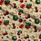 Gilded Evergreen Revelry Pattern 23 Minky Fabric — plush minky folded close-up preview (mv-minky-v1:lying)