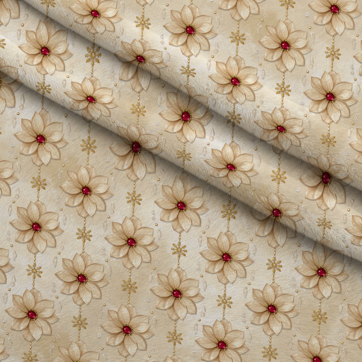 Gilded Evergreen Revelry Pattern 24 Minky Fabric — plush minky folded close-up preview (mv-minky-v1:lying)