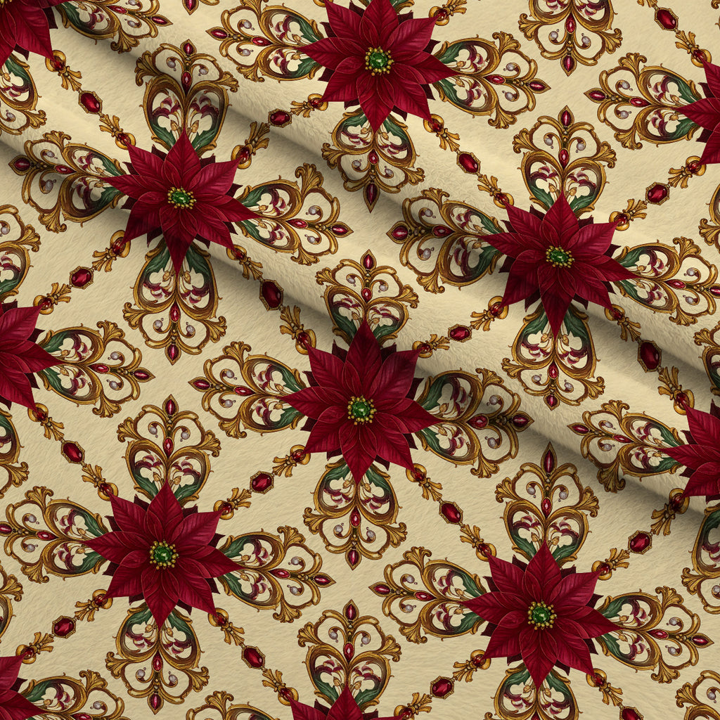 Gilded Evergreen Revelry Pattern 26 Minky Fabric — plush minky folded close-up preview (mv-minky-v1:lying)