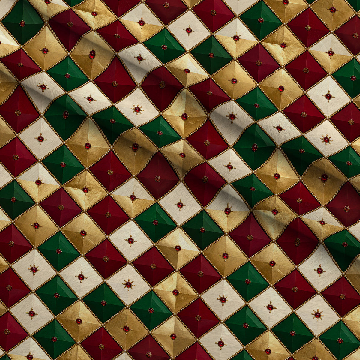 Gilded Evergreen Revelry Pattern 29 Minky Fabric — plush minky folded close-up preview (mv-minky-v1:lying)