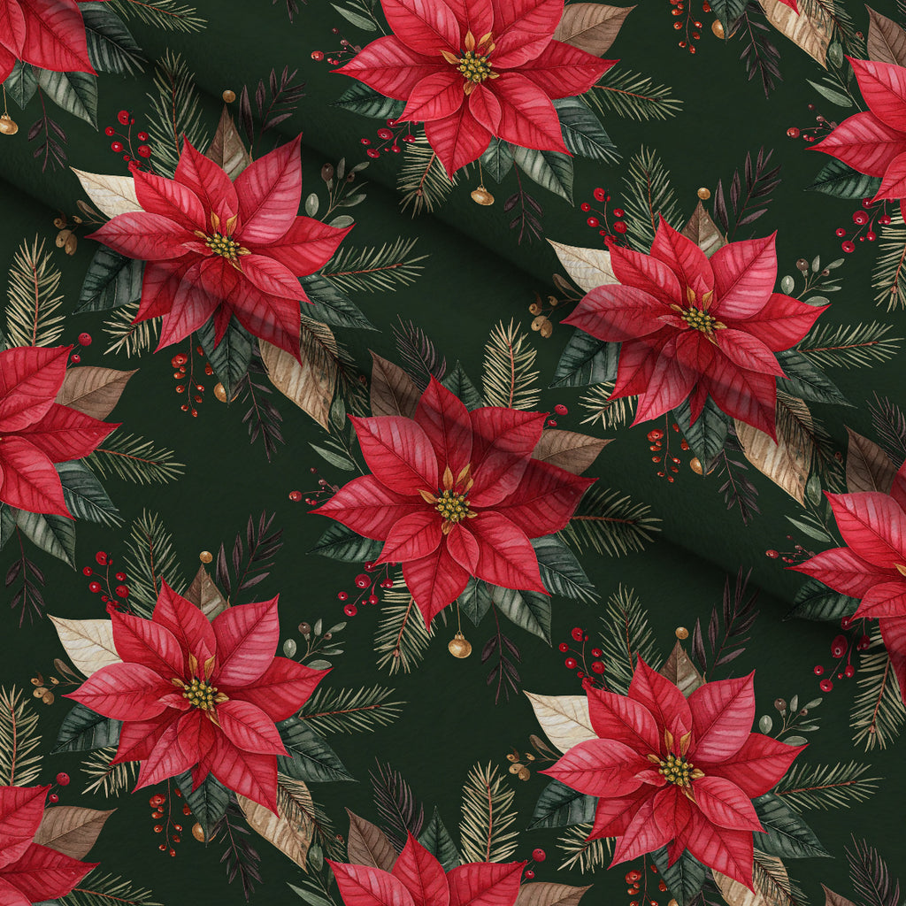 Gilded Evergreen Revelry Pattern 3 Minky Fabric — plush minky folded close-up preview (mv-minky-v1:lying)