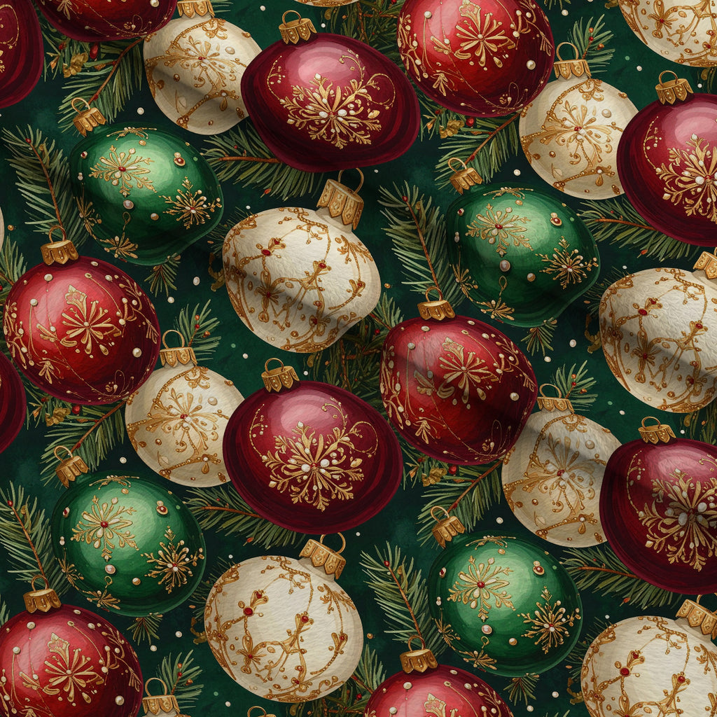 Gilded Evergreen Revelry Pattern 7 Minky Fabric — plush minky folded close-up preview (mv-minky-v1:lying)