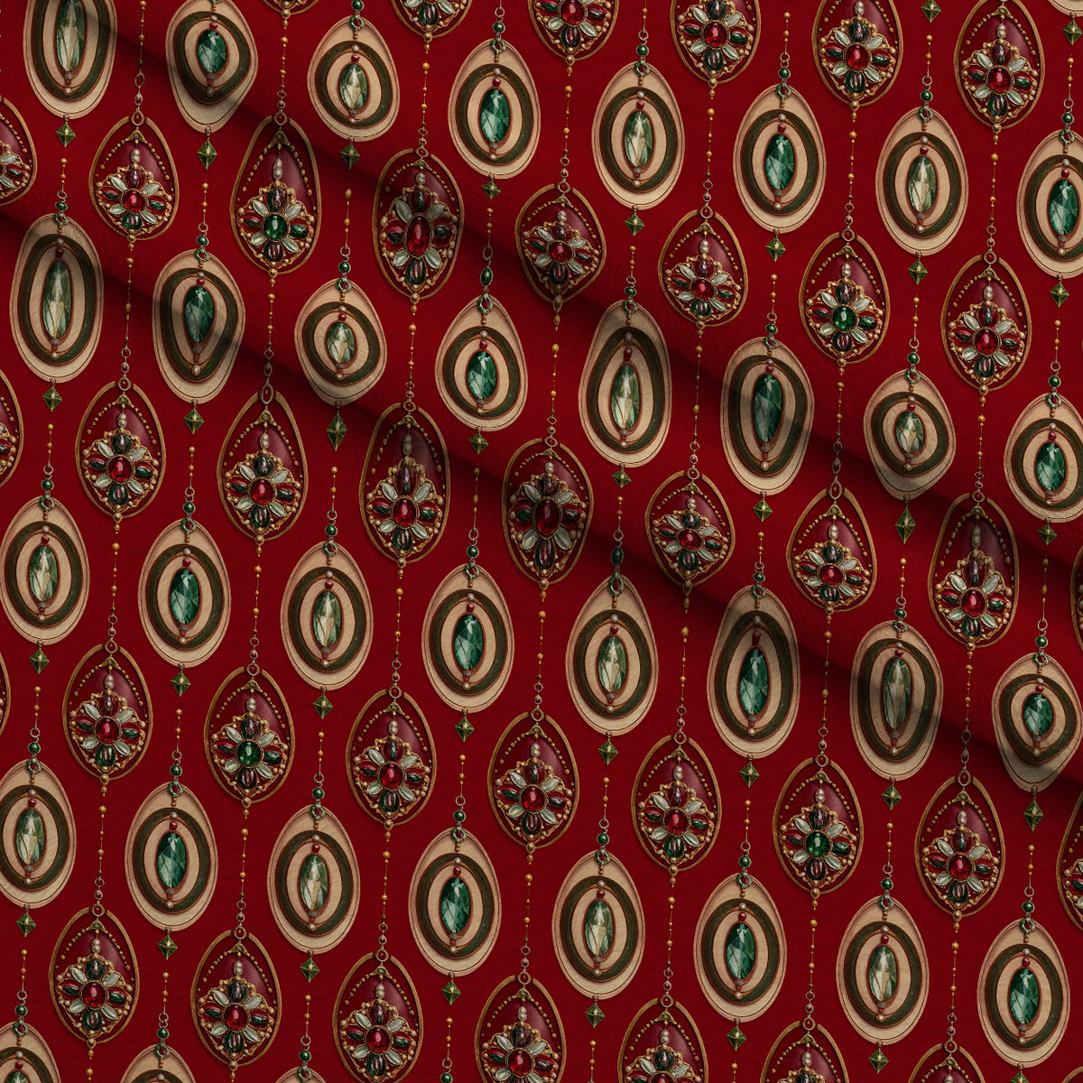 Gilded Evergreen Revelry Pattern 8 Minky Fabric — plush minky folded close-up preview (mv-minky-v1:lying)