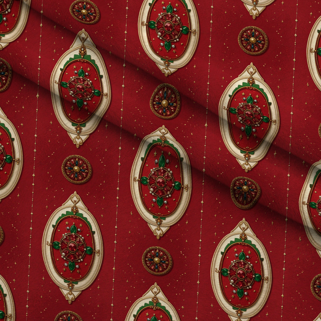 Gilded Evergreen Revelry Pattern 9 Minky Fabric — plush minky folded close-up preview (mv-minky-v1:lying)