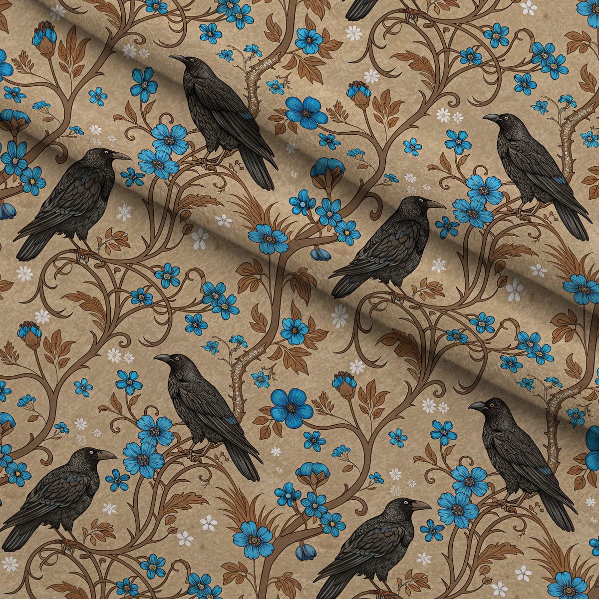 Gilded Falcons Pattern 1 Minky Fabric — plush minky folded close-up preview (mv-minky-v1:lying)