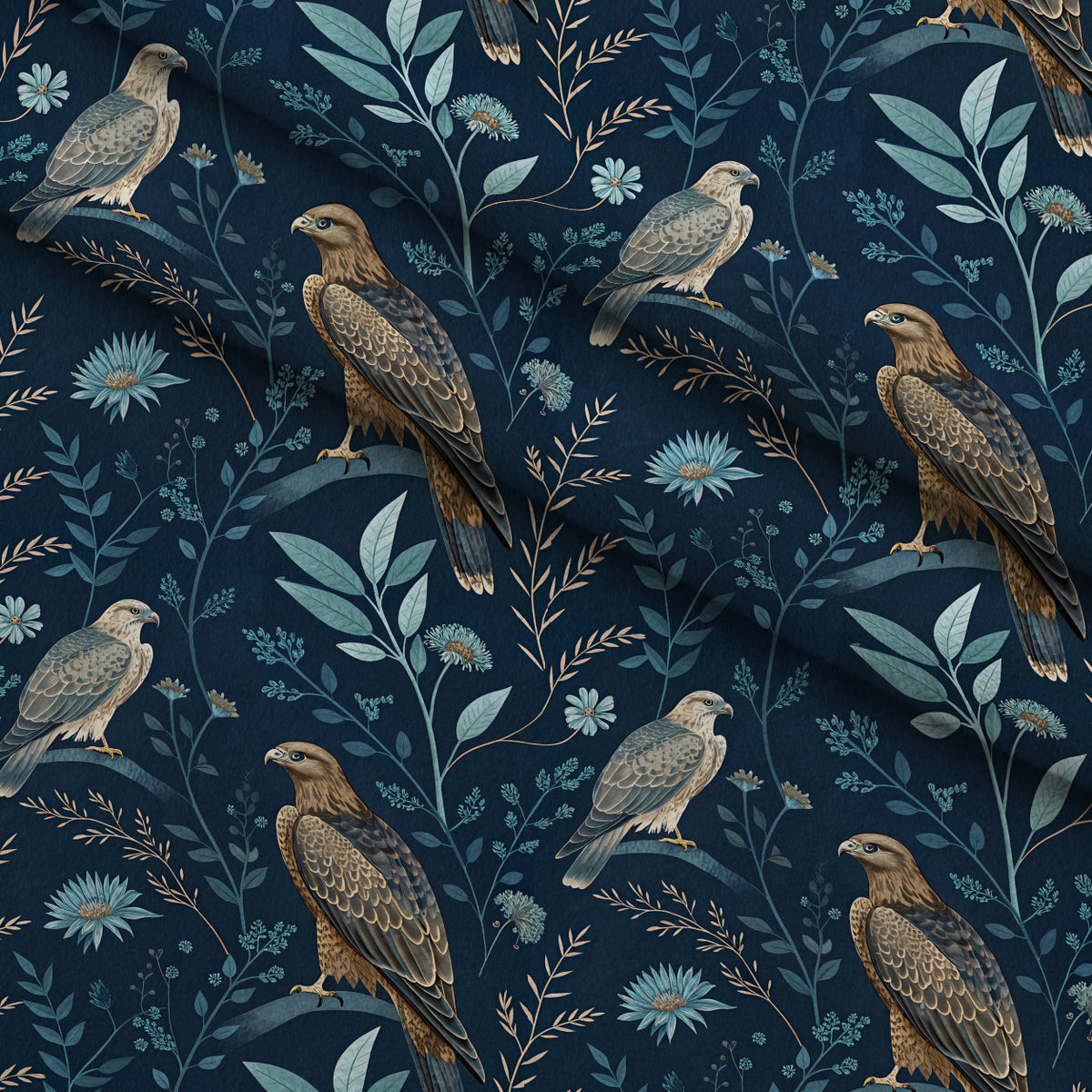 Gilded Falcons Pattern 11 Minky Fabric — plush minky folded close-up preview (mv-minky-v1:lying)