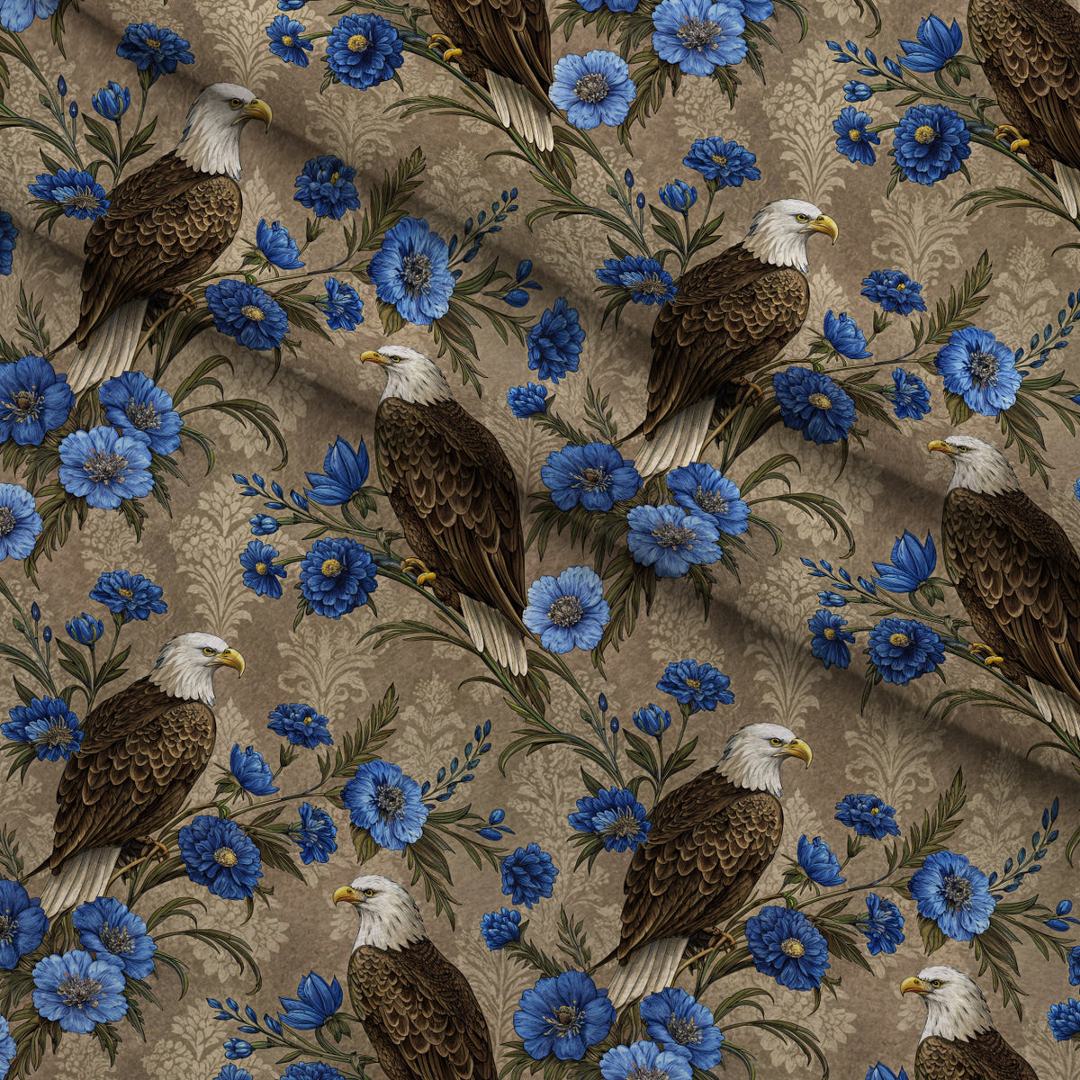 Gilded Falcons Pattern 16 Minky Fabric — plush minky folded close-up preview (mv-minky-v1:lying)