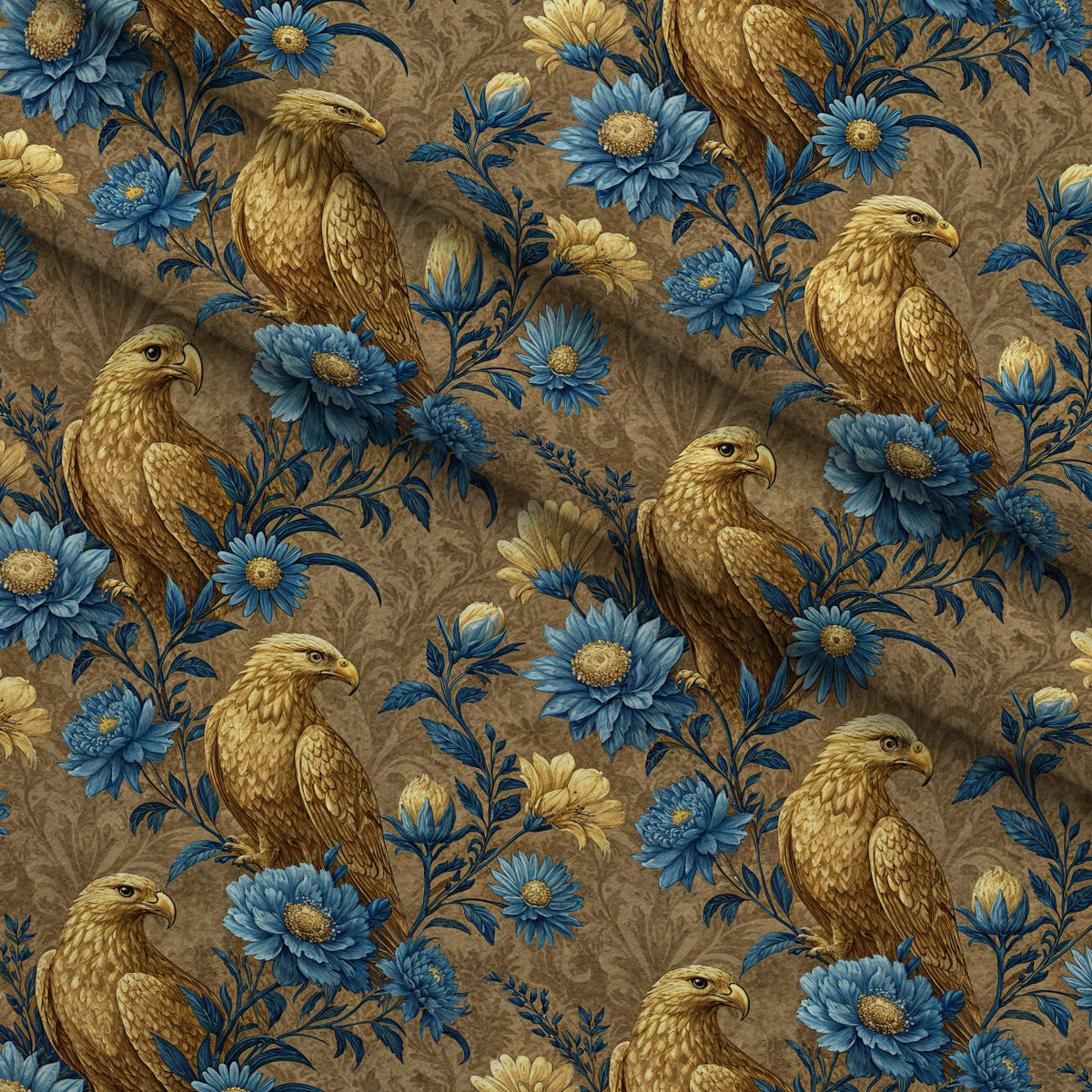 Gilded Falcons Pattern 17 Minky Fabric — plush minky folded close-up preview (mv-minky-v1:lying)