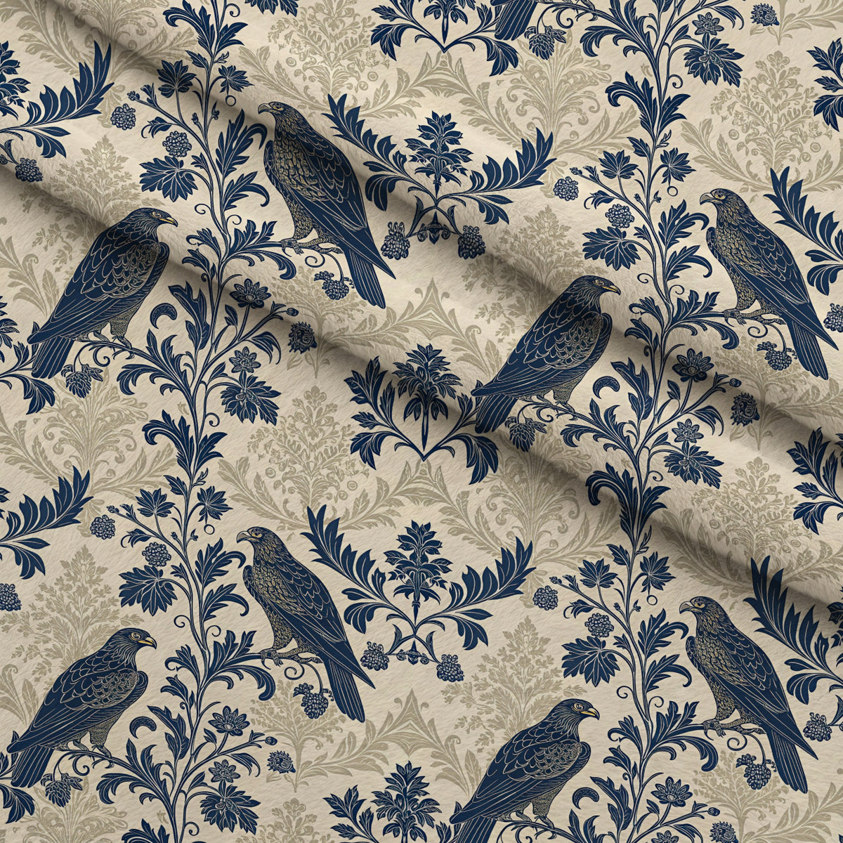Gilded Falcons Pattern 18 Minky Fabric — plush minky folded close-up preview (mv-minky-v1:lying)