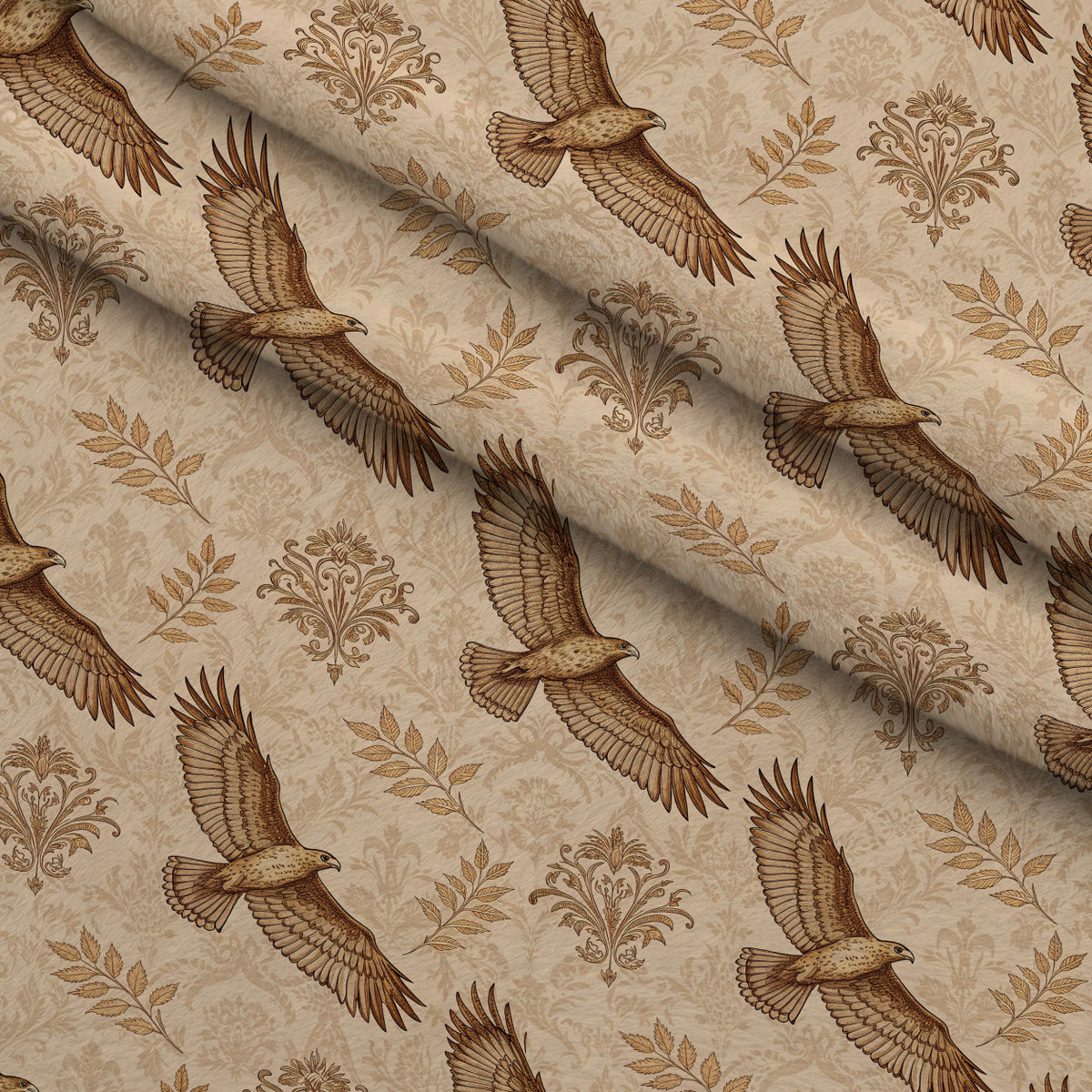 Gilded Falcons Pattern 19 Minky Fabric — plush minky folded close-up preview (mv-minky-v1:lying)