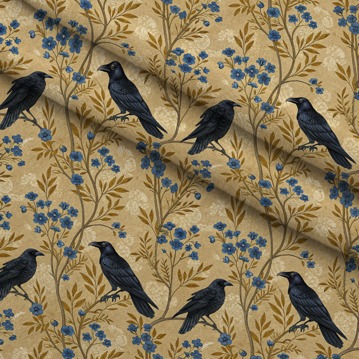 Gilded Falcons Pattern 22 Minky Fabric — plush minky folded close-up preview (mv-minky-v1:lying)