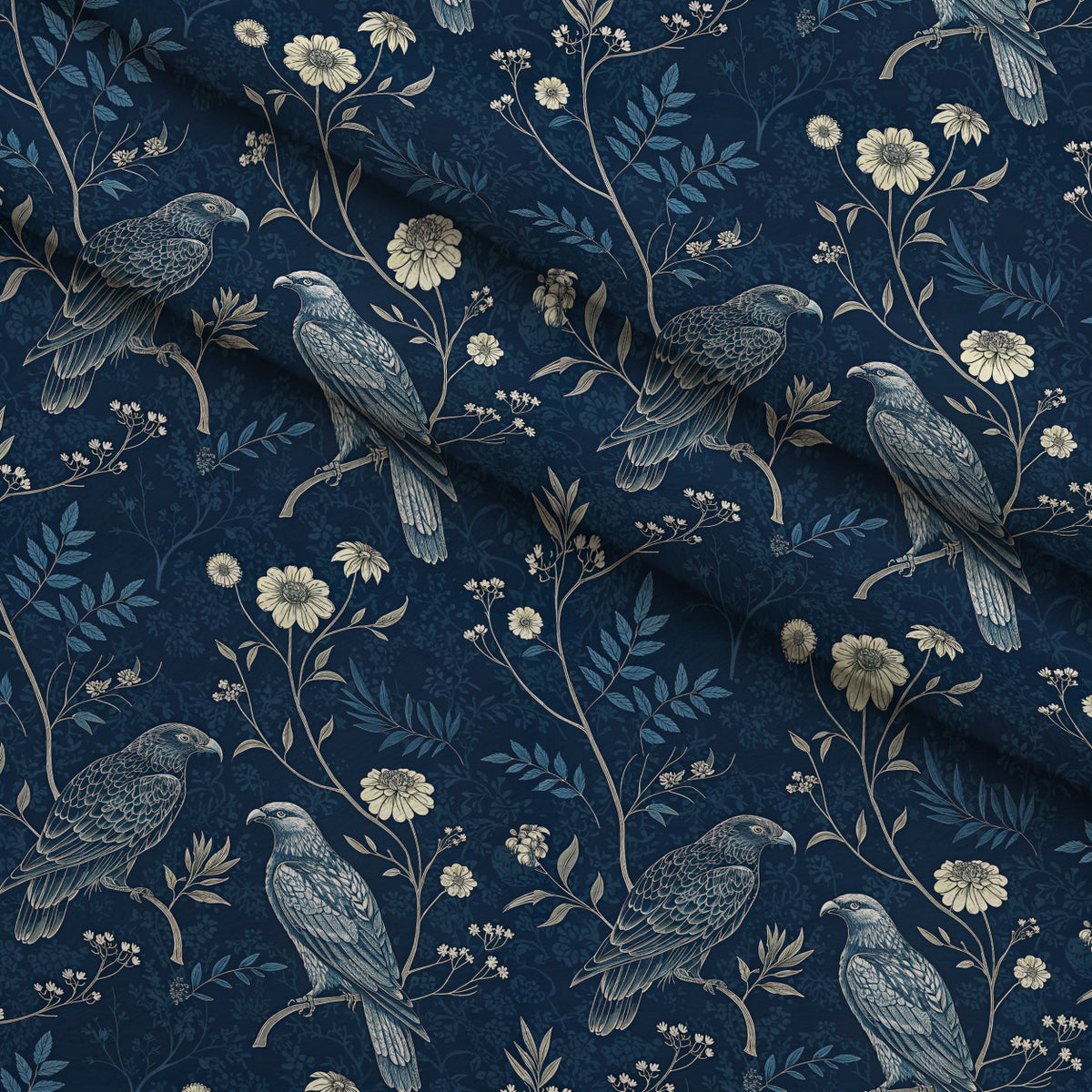 Gilded Falcons Pattern 23 Minky Fabric — plush minky folded close-up preview (mv-minky-v1:lying)