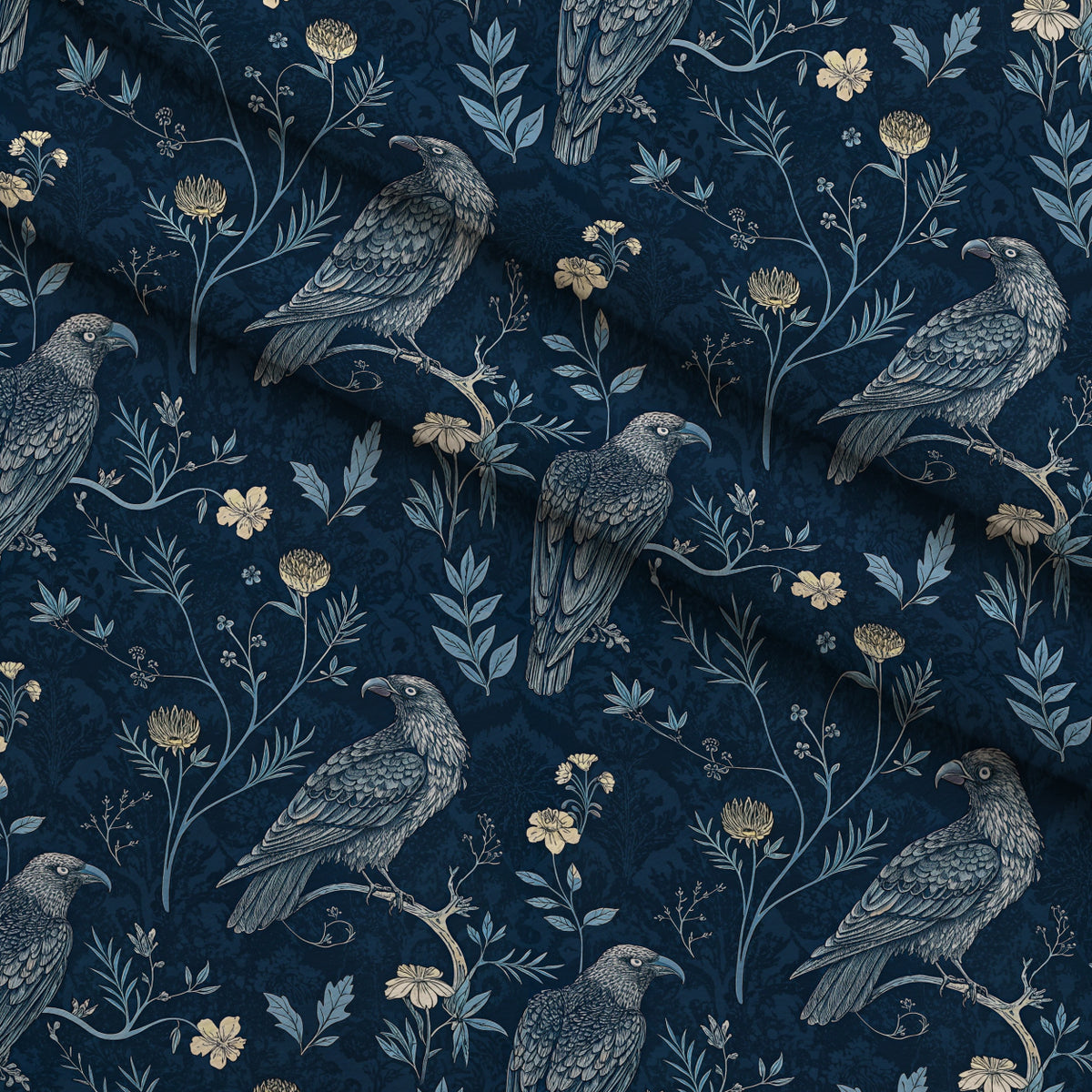 Gilded Falcons Pattern 24 Minky Fabric — plush minky folded close-up preview (mv-minky-v1:lying)