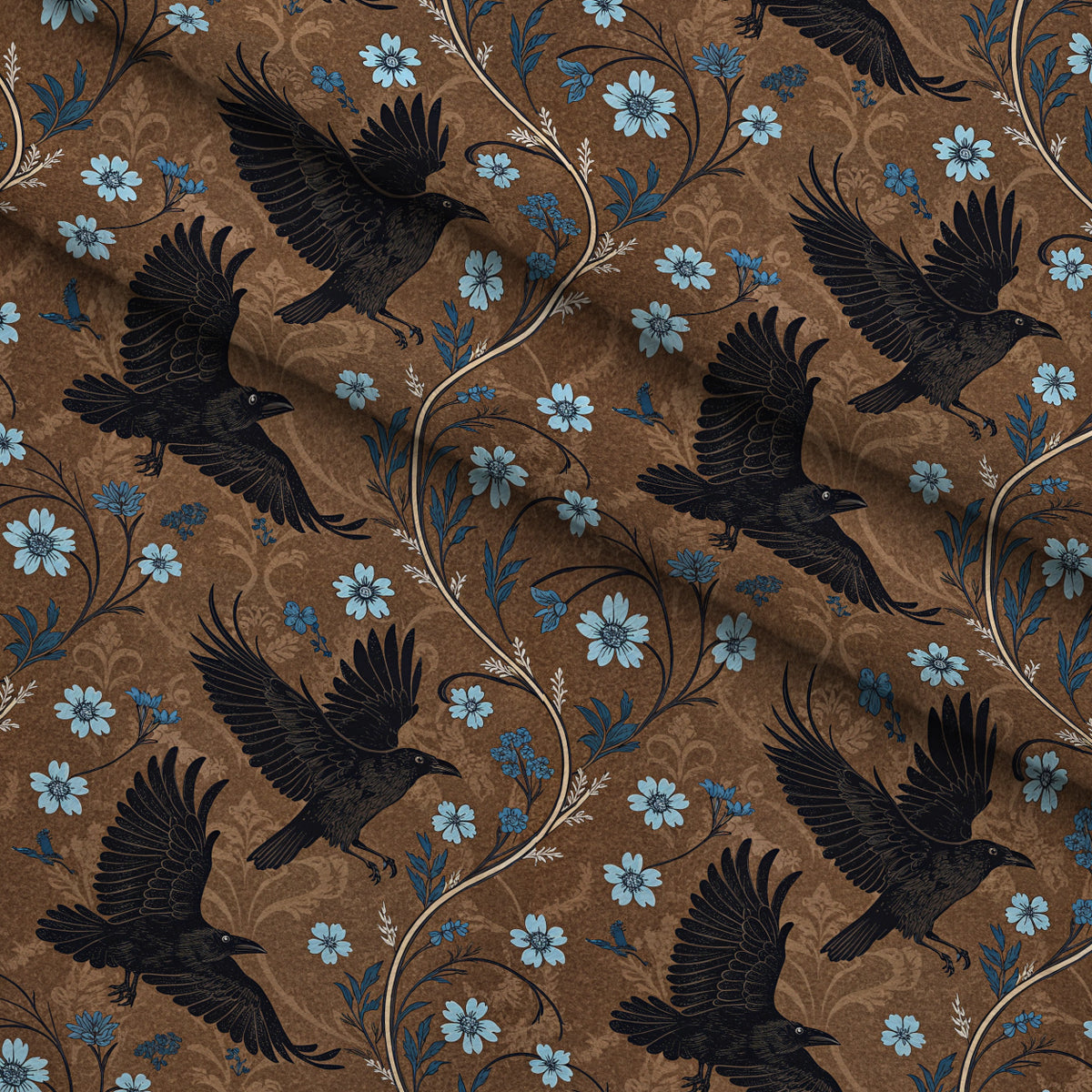 Gilded Falcons Pattern 25 Minky Fabric — plush minky folded close-up preview (mv-minky-v1:lying)