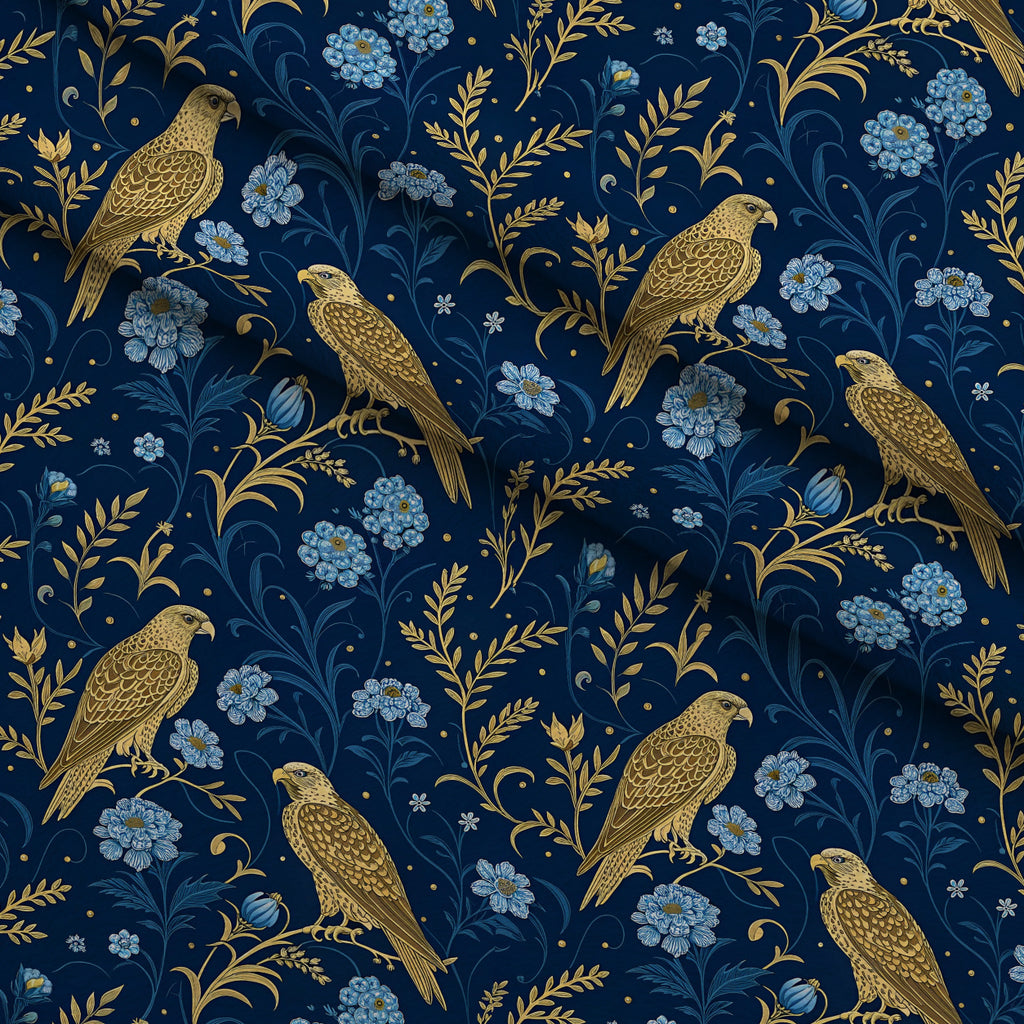 Gilded Falcons Pattern 29 Minky Fabric — plush minky folded close-up preview (mv-minky-v1:lying)