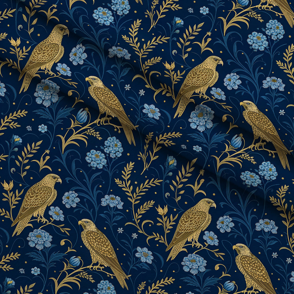 Gilded Falcons Pattern 29 Minky Fabric — plush minky folded close-up preview (mv-minky-v1:lying)