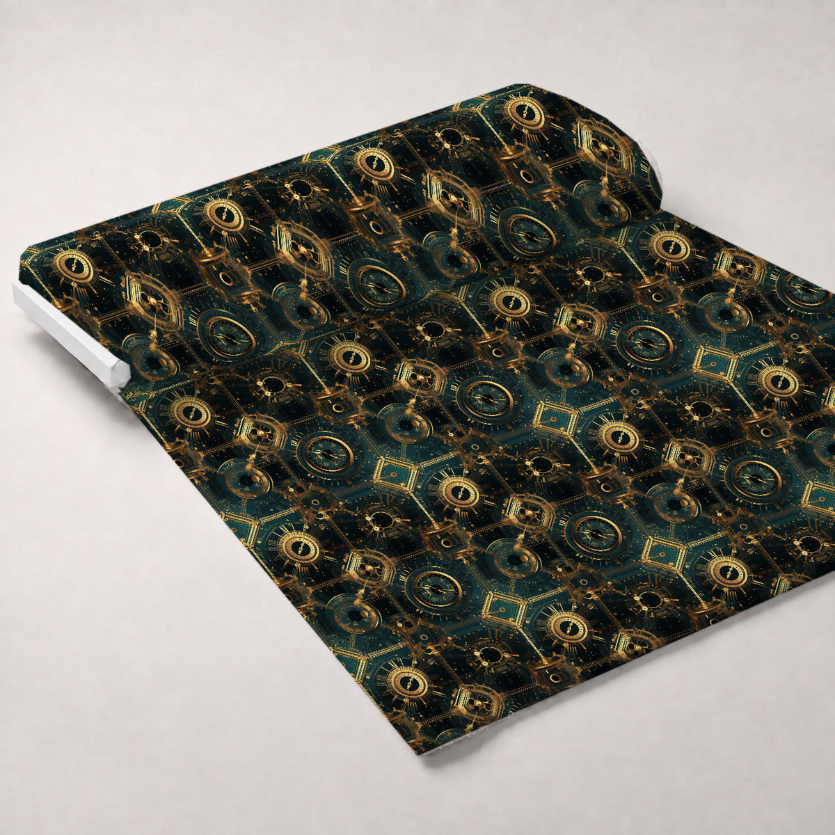 Gilded Gears Pattern 1 Minky Fabric — plush minky unrolled bolt preview (mv-minky-v1:bolt)