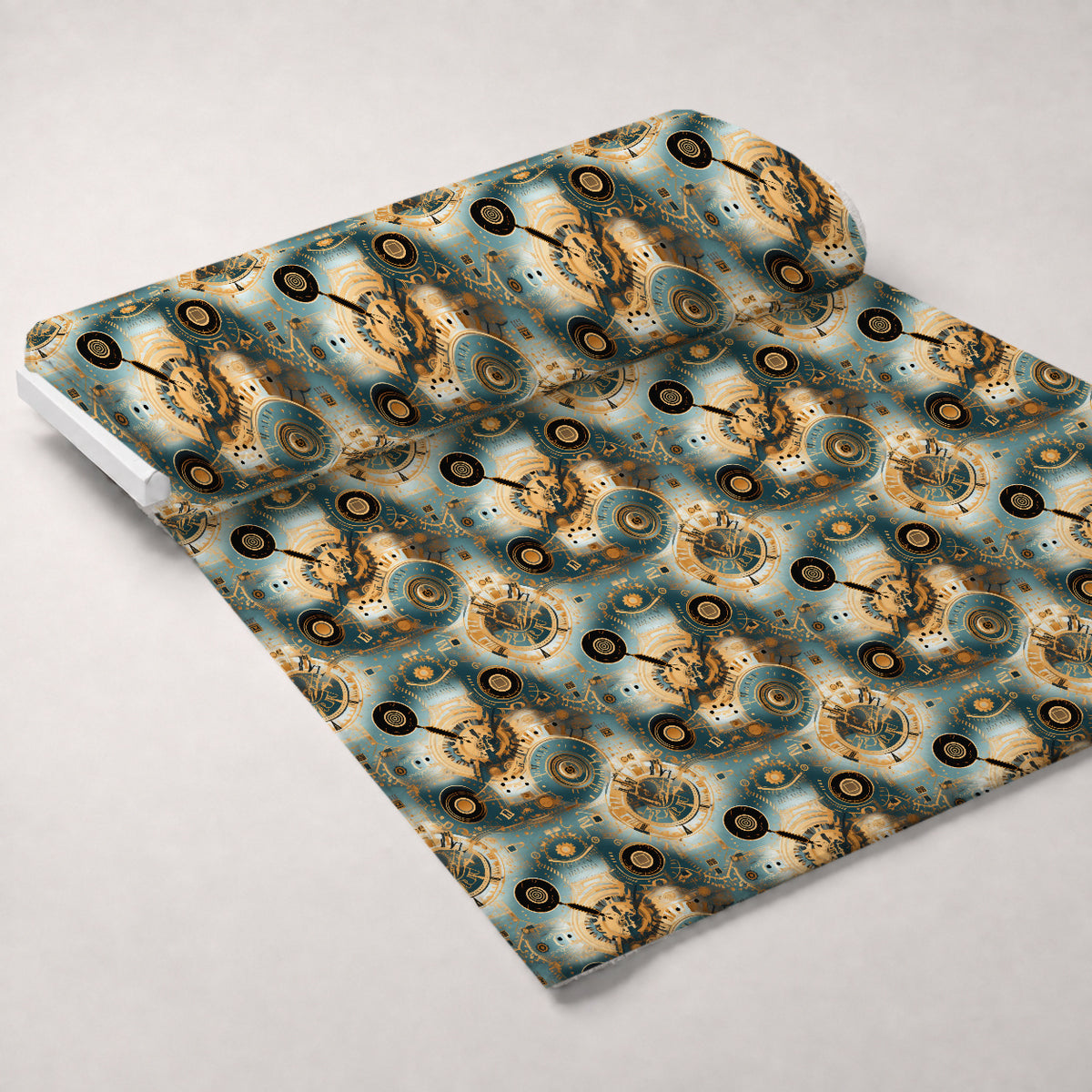 Gilded Gears Pattern 10 Minky Fabric — plush minky unrolled bolt preview (mv-minky-v1:bolt)