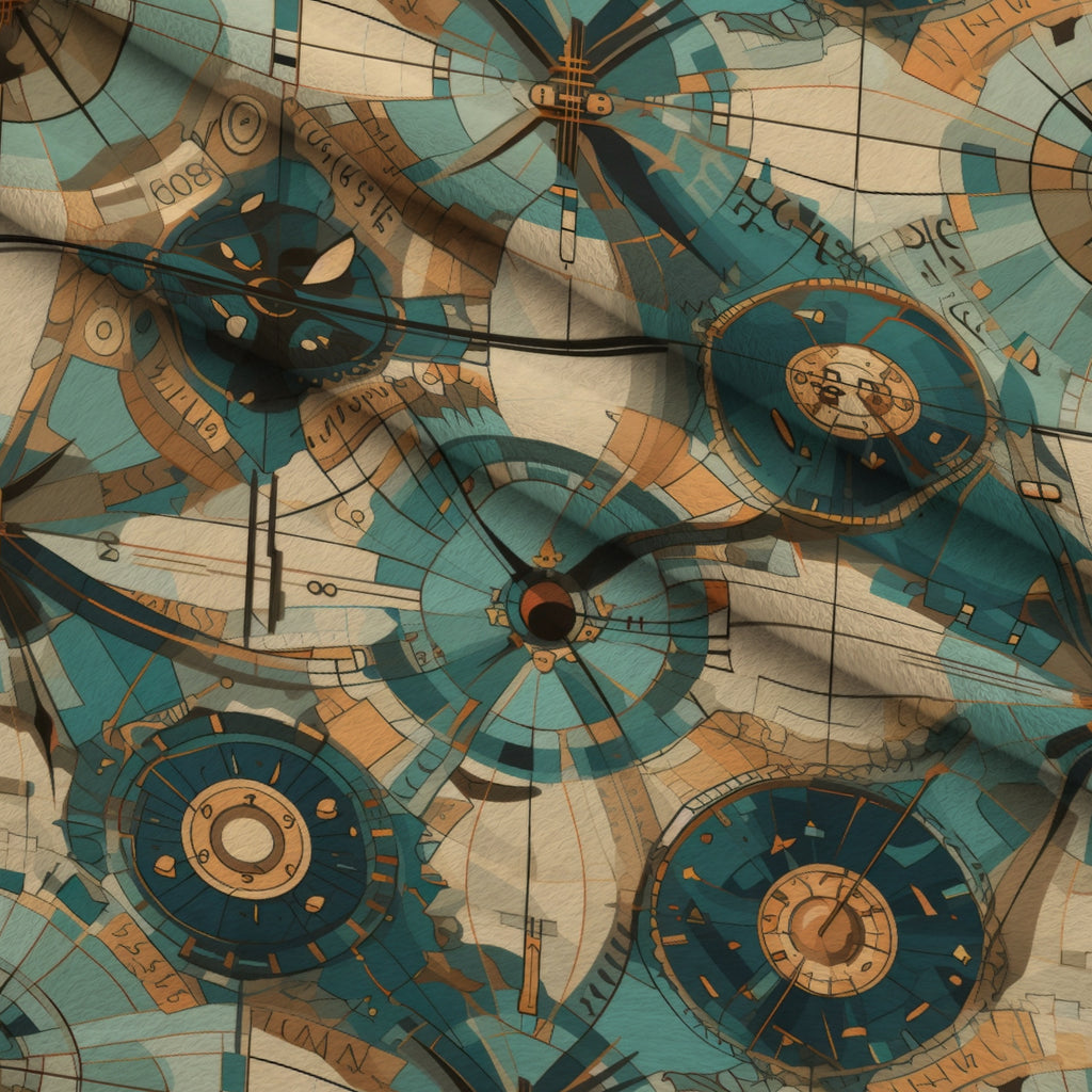 Gilded Gears Pattern 11 Minky Fabric — plush minky folded close-up preview (mv-minky-v1:lying)