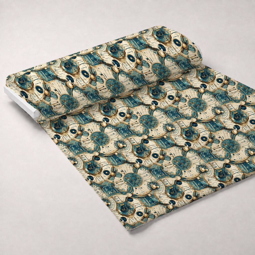 Gilded Gears Pattern 15 Minky Fabric — plush minky unrolled bolt preview (mv-minky-v1:bolt)