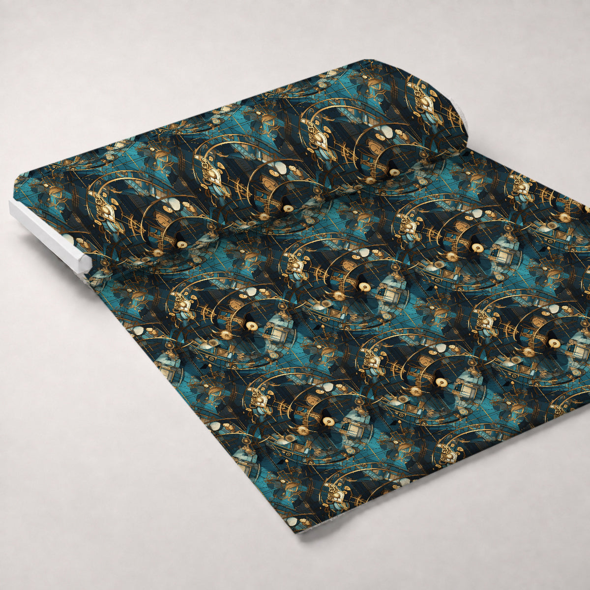 Gilded Gears Pattern 19 Minky Fabric — plush minky unrolled bolt preview (mv-minky-v1:bolt)