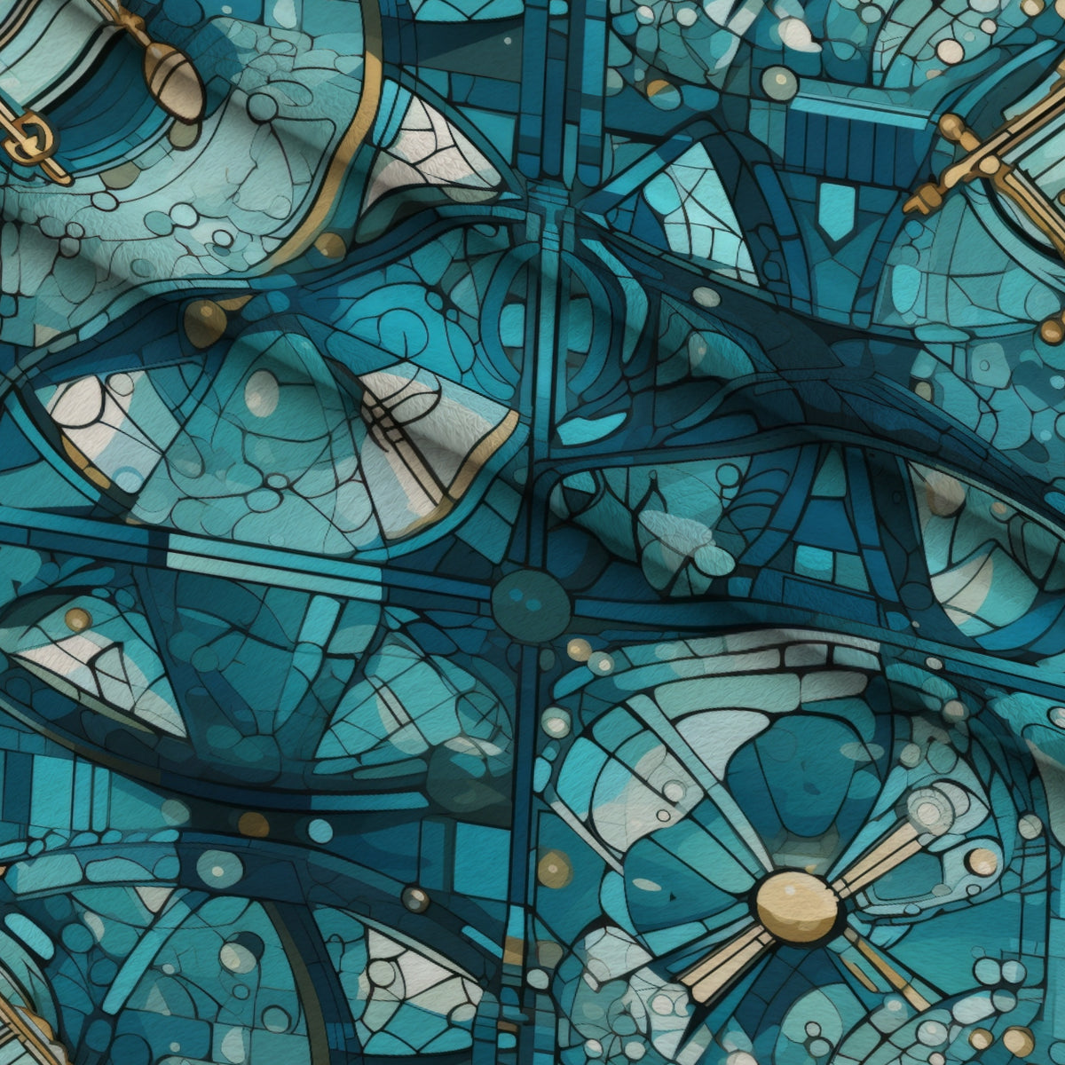 Gilded Gears Pattern 2 Minky Fabric — plush minky folded close-up preview (mv-minky-v1:lying)