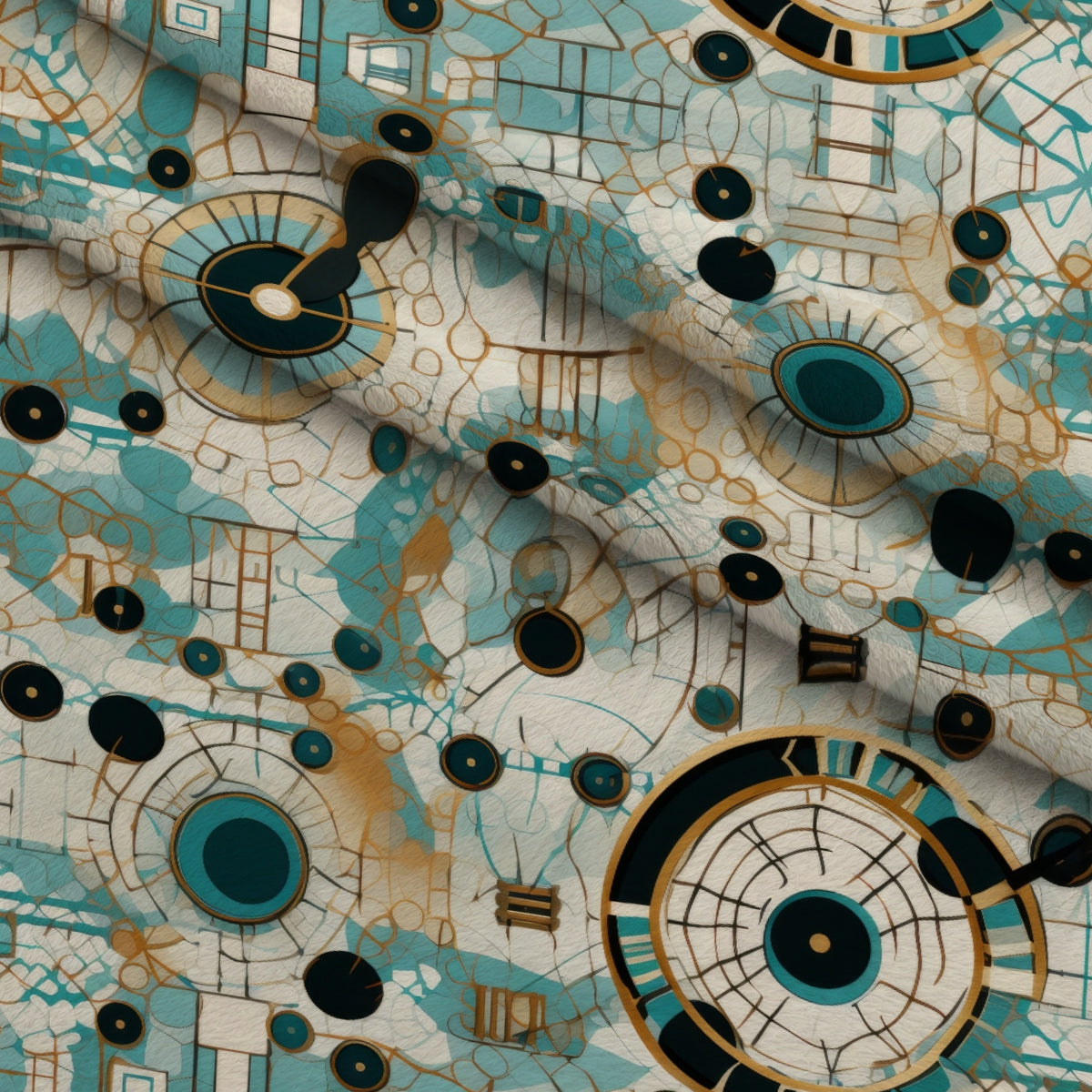 Gilded Gears Pattern 20 Minky Fabric — plush minky folded close-up preview (mv-minky-v1:lying)