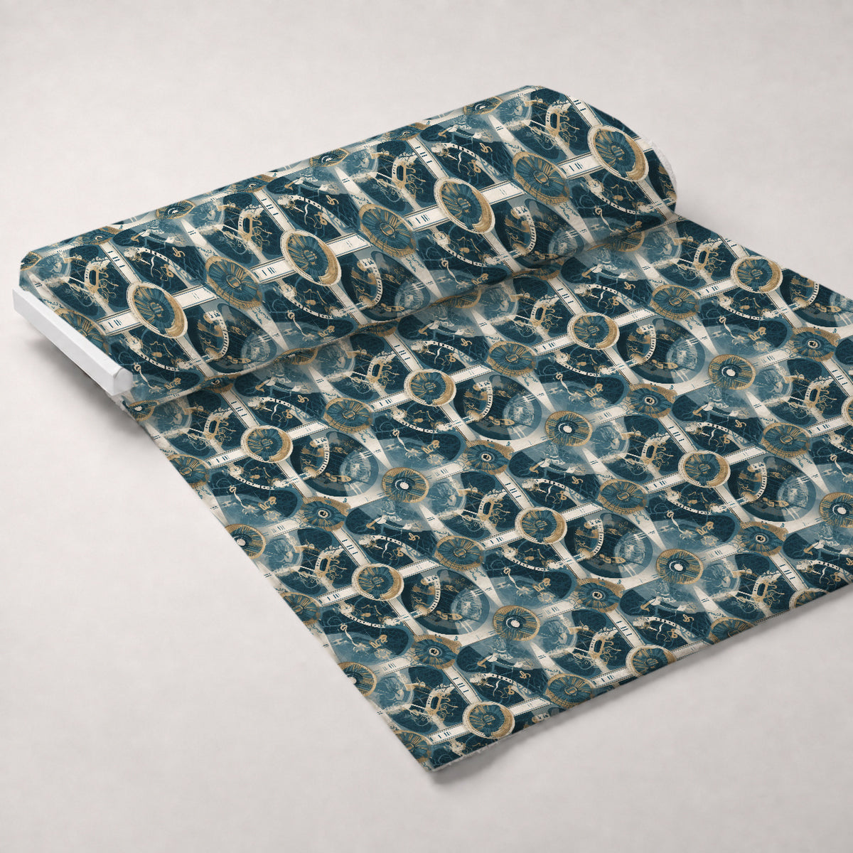 Gilded Gears Pattern 21 Minky Fabric — plush minky unrolled bolt preview (mv-minky-v1:bolt)