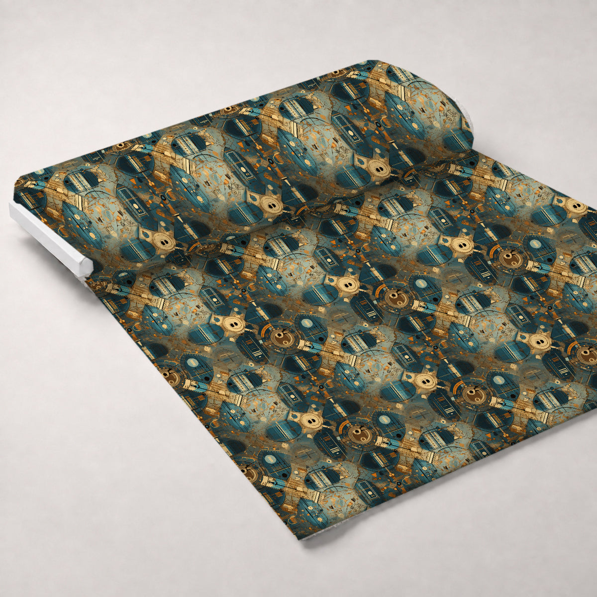 Gilded Gears Pattern 23 Minky Fabric — plush minky unrolled bolt preview (mv-minky-v1:bolt)