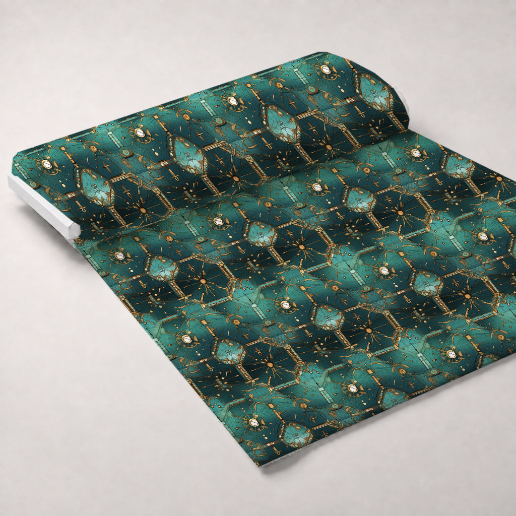 Gilded Gears Pattern 3 Minky Fabric — plush minky unrolled bolt preview (mv-minky-v1:bolt)