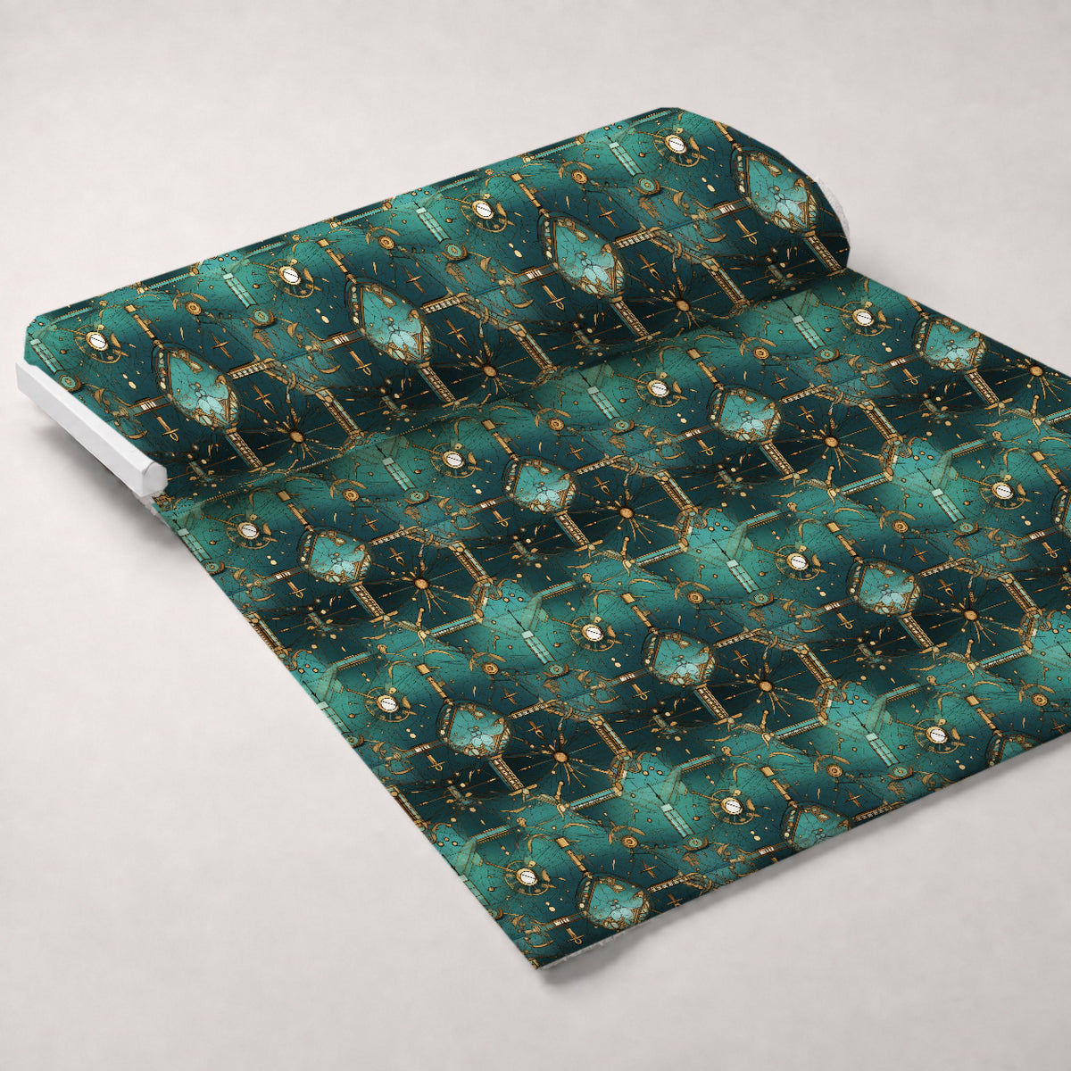 Gilded Gears Pattern 3 Minky Fabric — plush minky unrolled bolt preview (mv-minky-v1:bolt)