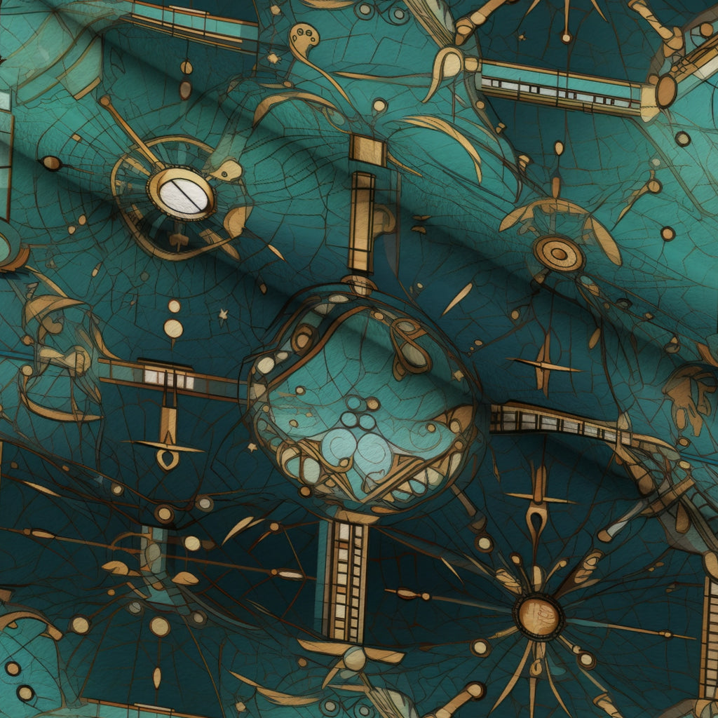 Gilded Gears Pattern 3 Minky Fabric — plush minky folded close-up preview (mv-minky-v1:lying)
