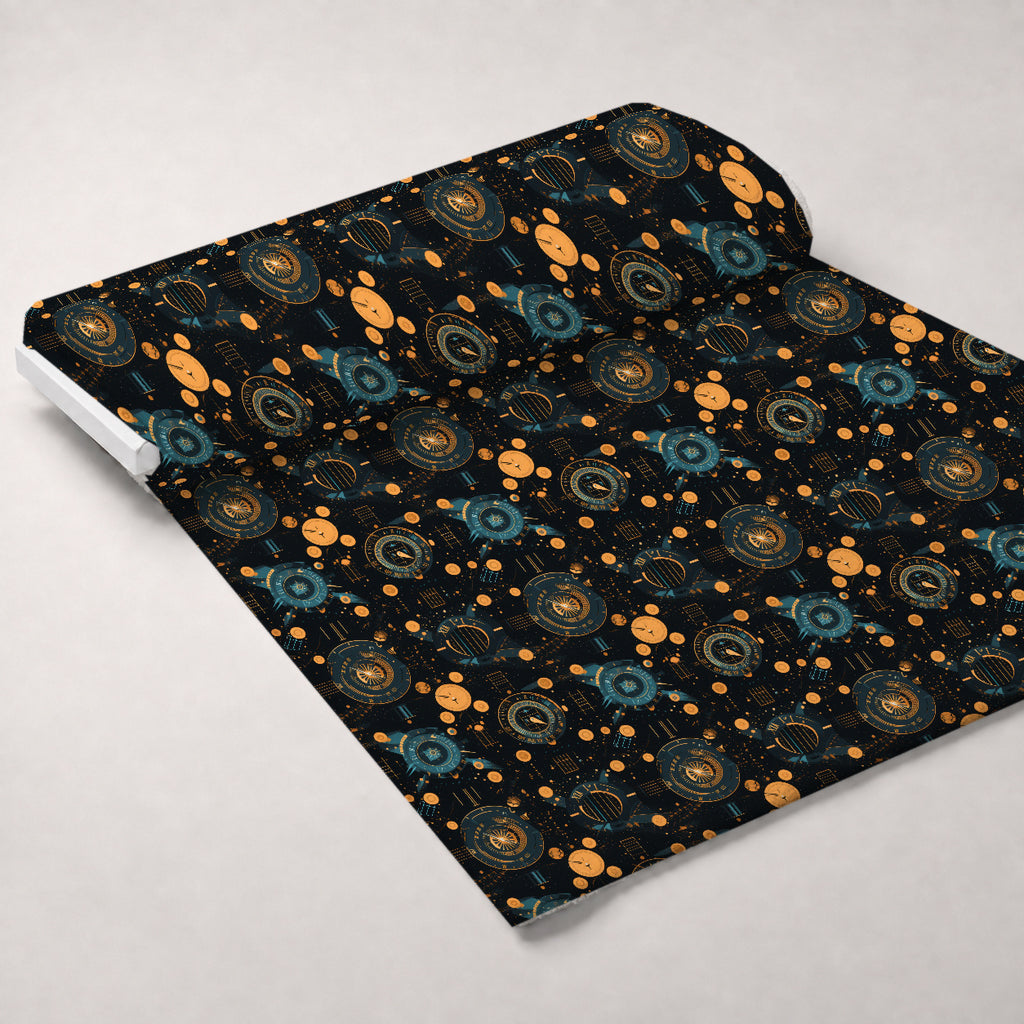 Gilded Gears Pattern 4 Minky Fabric — plush minky unrolled bolt preview (mv-minky-v1:bolt)