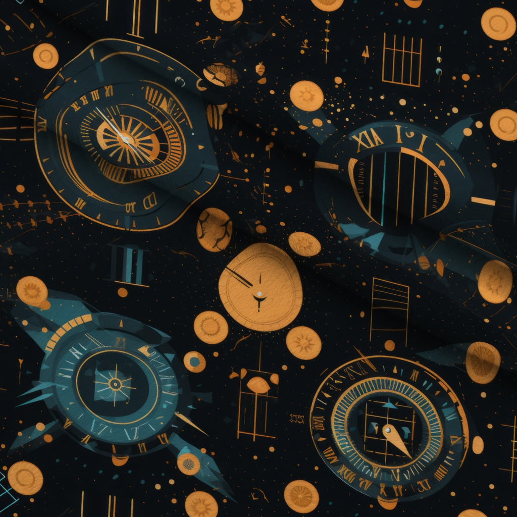 Gilded Gears Pattern 4 Minky Fabric — plush minky folded close-up preview (mv-minky-v1:lying)