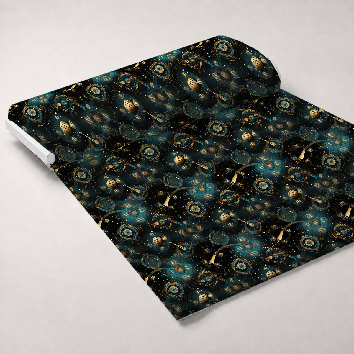 Gilded Gears Pattern 5 Minky Fabric — plush minky unrolled bolt preview (mv-minky-v1:bolt)