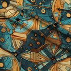 Gilded Gears Pattern 7 Minky Fabric — plush minky folded close-up preview (mv-minky-v1:lying)