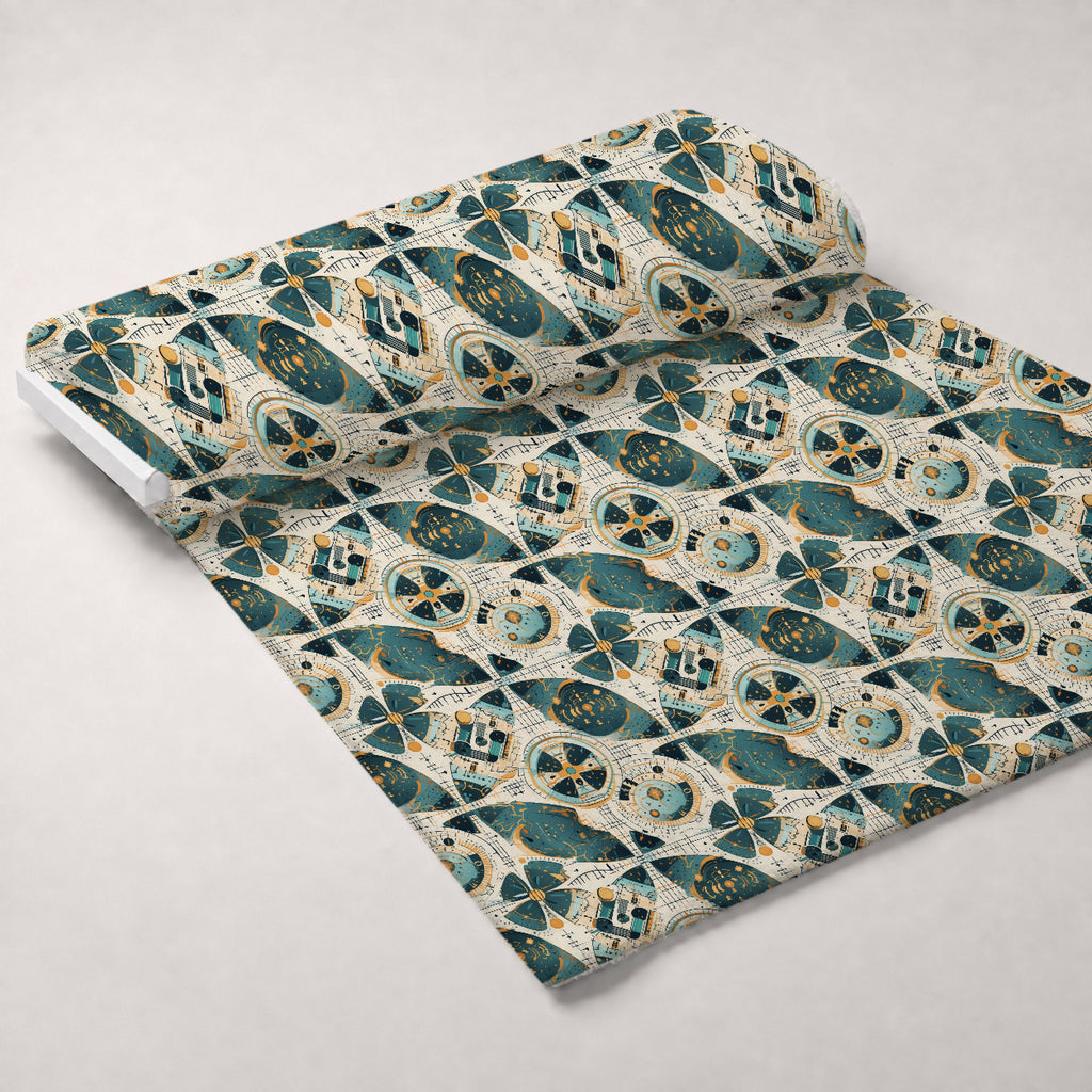 Gilded Gears Pattern 9 Minky Fabric — plush minky unrolled bolt preview (mv-minky-v1:bolt)
