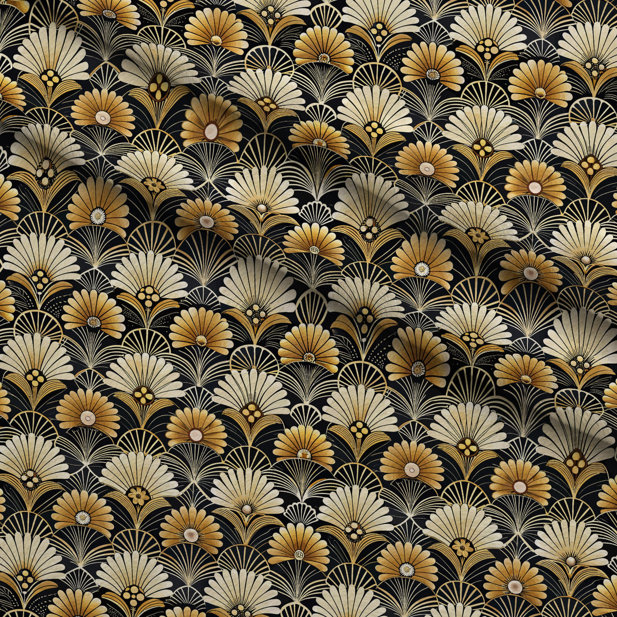 Gilded Jade Blooms Pattern 1 Minky Fabric — plush minky folded close-up preview (mv-minky-v1:lying)