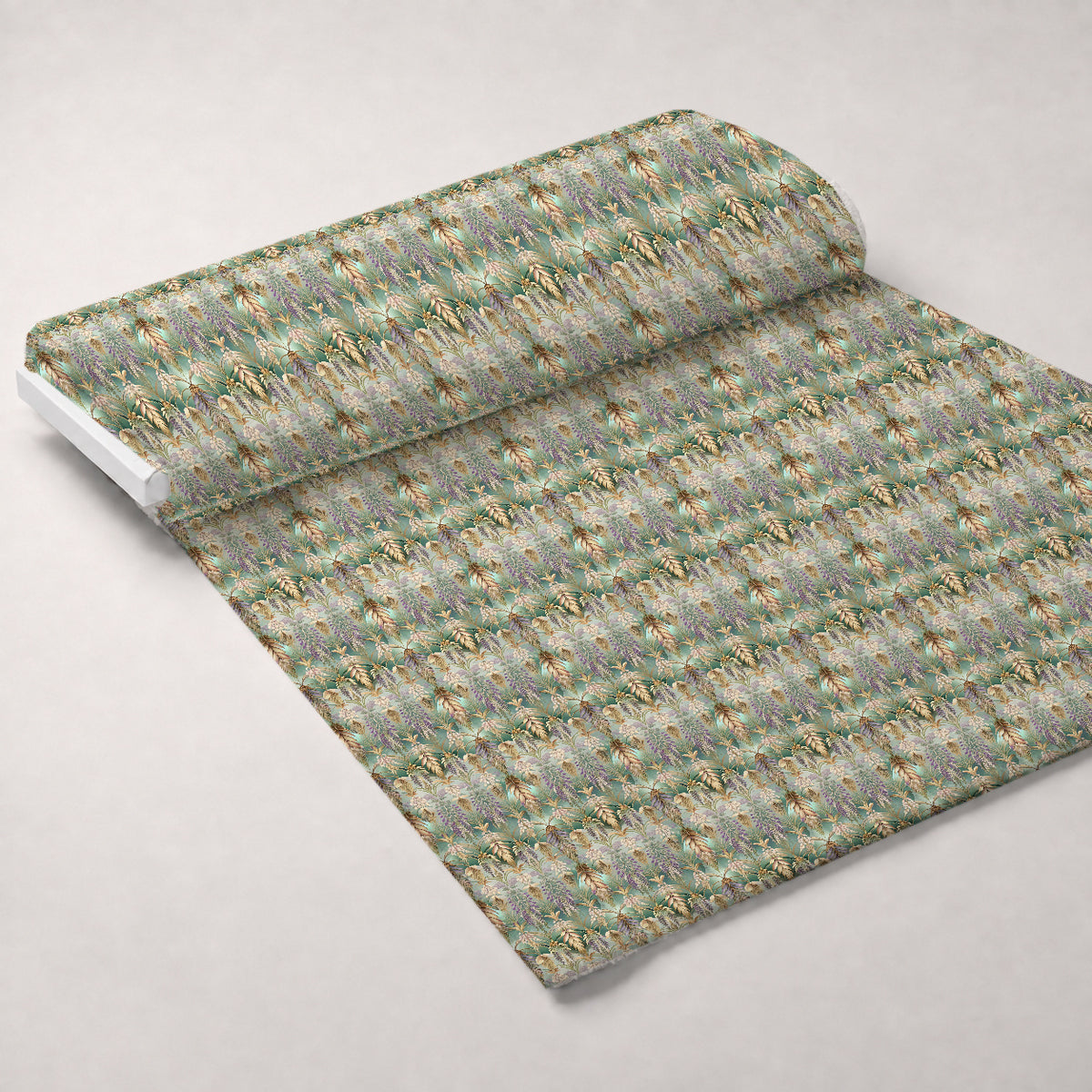 Gilded Jade Blooms Pattern 100 Minky Fabric — plush minky unrolled bolt preview (mv-minky-v1:bolt)