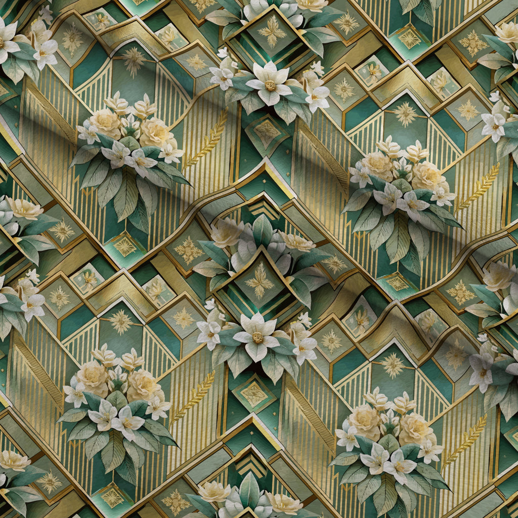 Gilded Jade Blooms Pattern 102 Minky Fabric — plush minky folded close-up preview (mv-minky-v1:lying)