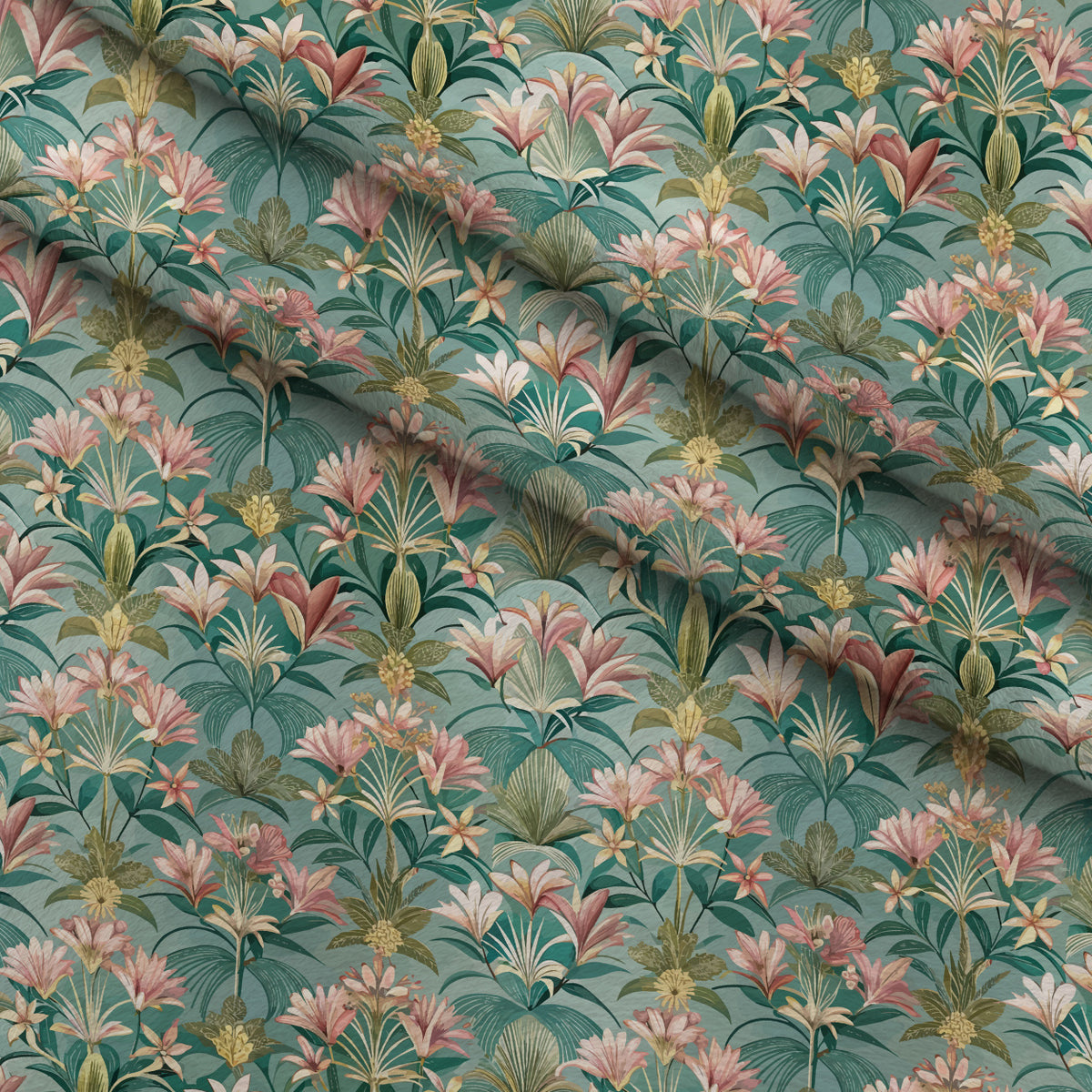 Gilded Jade Blooms Pattern 16 Minky Fabric — plush minky folded close-up preview (mv-minky-v1:lying)