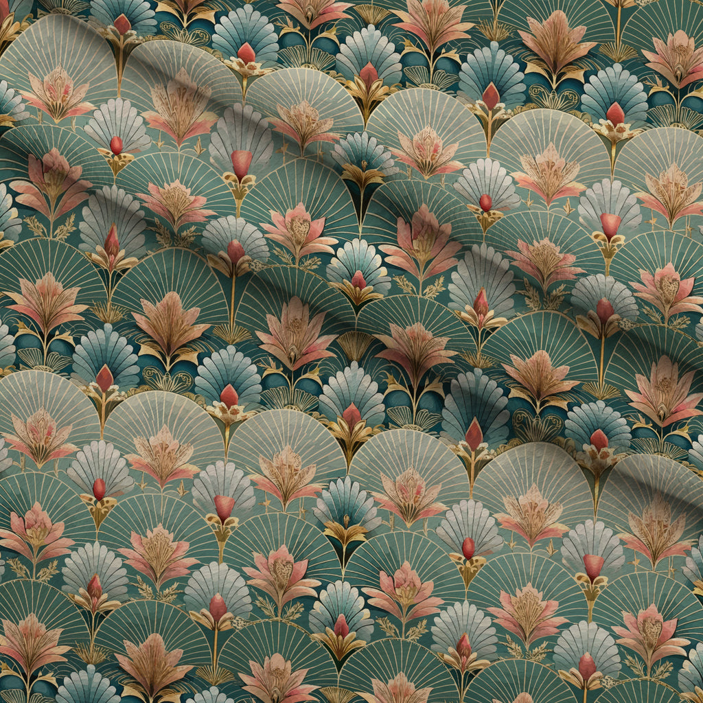 Gilded Jade Blooms Pattern 17 Minky Fabric — plush minky folded close-up preview (mv-minky-v1:lying)