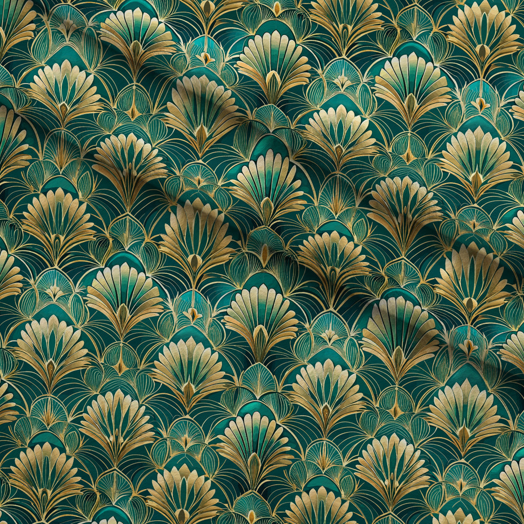 Gilded Jade Blooms Pattern 18 Minky Fabric — plush minky folded close-up preview (mv-minky-v1:lying)